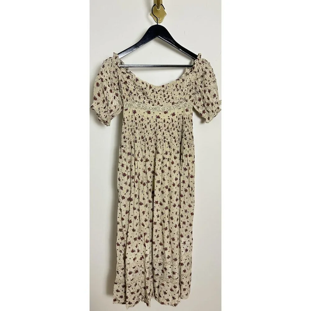 FREE PEOPLE Bali-Juniper Dress in Ivory Size US 0 - Picture 3 of 10